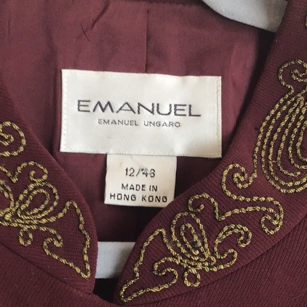Vintage Emanul Ungaro cropped bolero style jacket / beadwork on collar/cuffs 12 - Picture 2 of 13